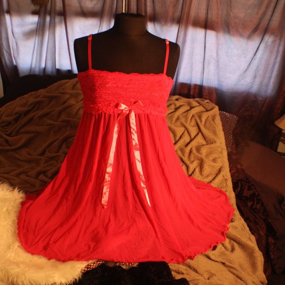 NWOT Fuchsia Babydoll Nighty Lingerie - Picture 2 of 3